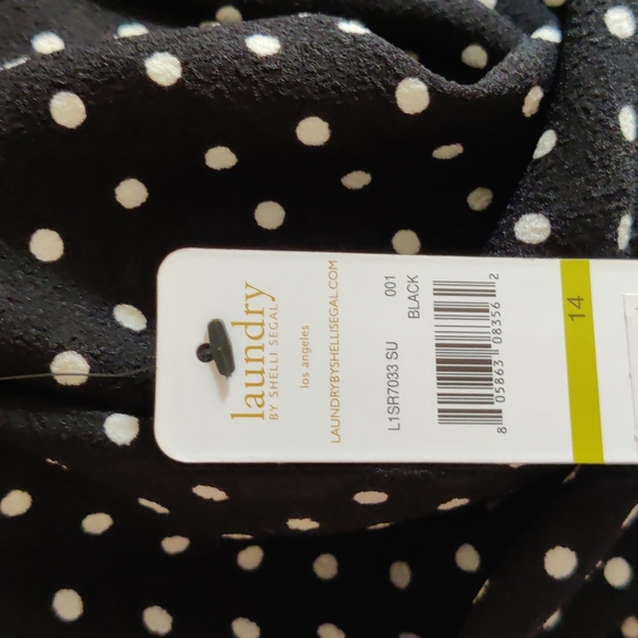 Laundry by Shelli Segal Black & White polka dot pleated high waisted crop pants - Picture 5 of 6